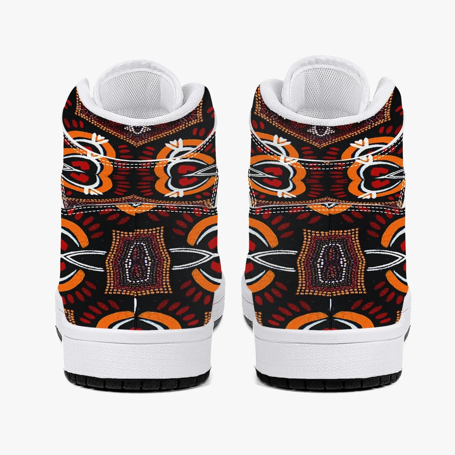 209. High-Top Leather Sneakers - White / Black