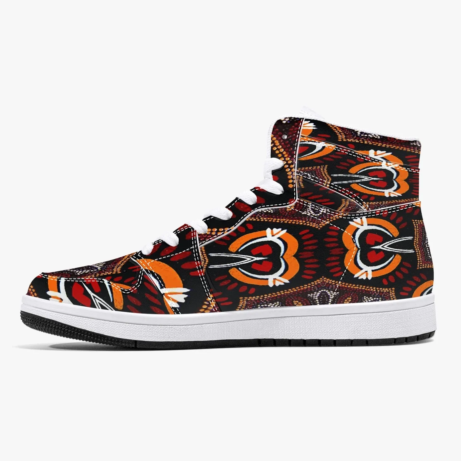 209. High-Top Leather Sneakers - White / Black