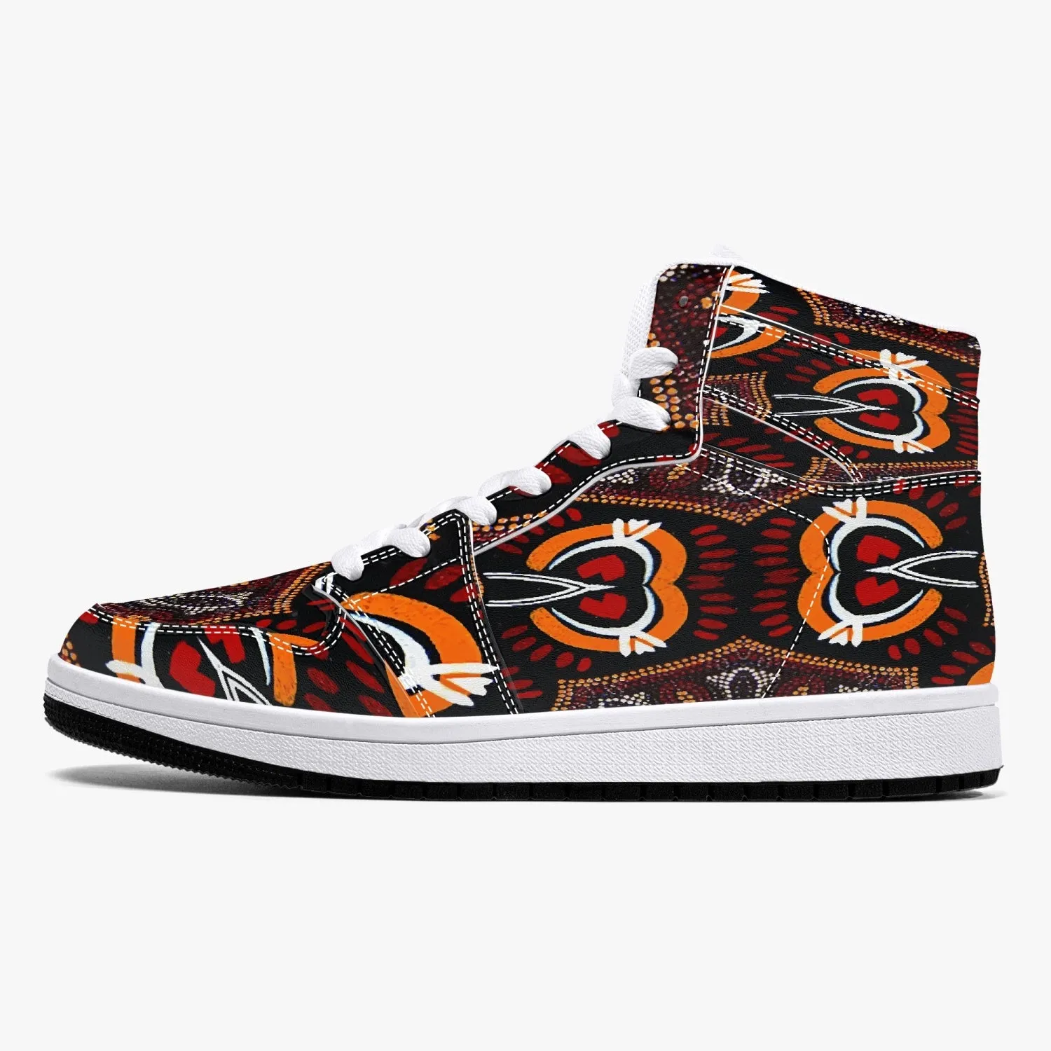 209. High-Top Leather Sneakers - White / Black