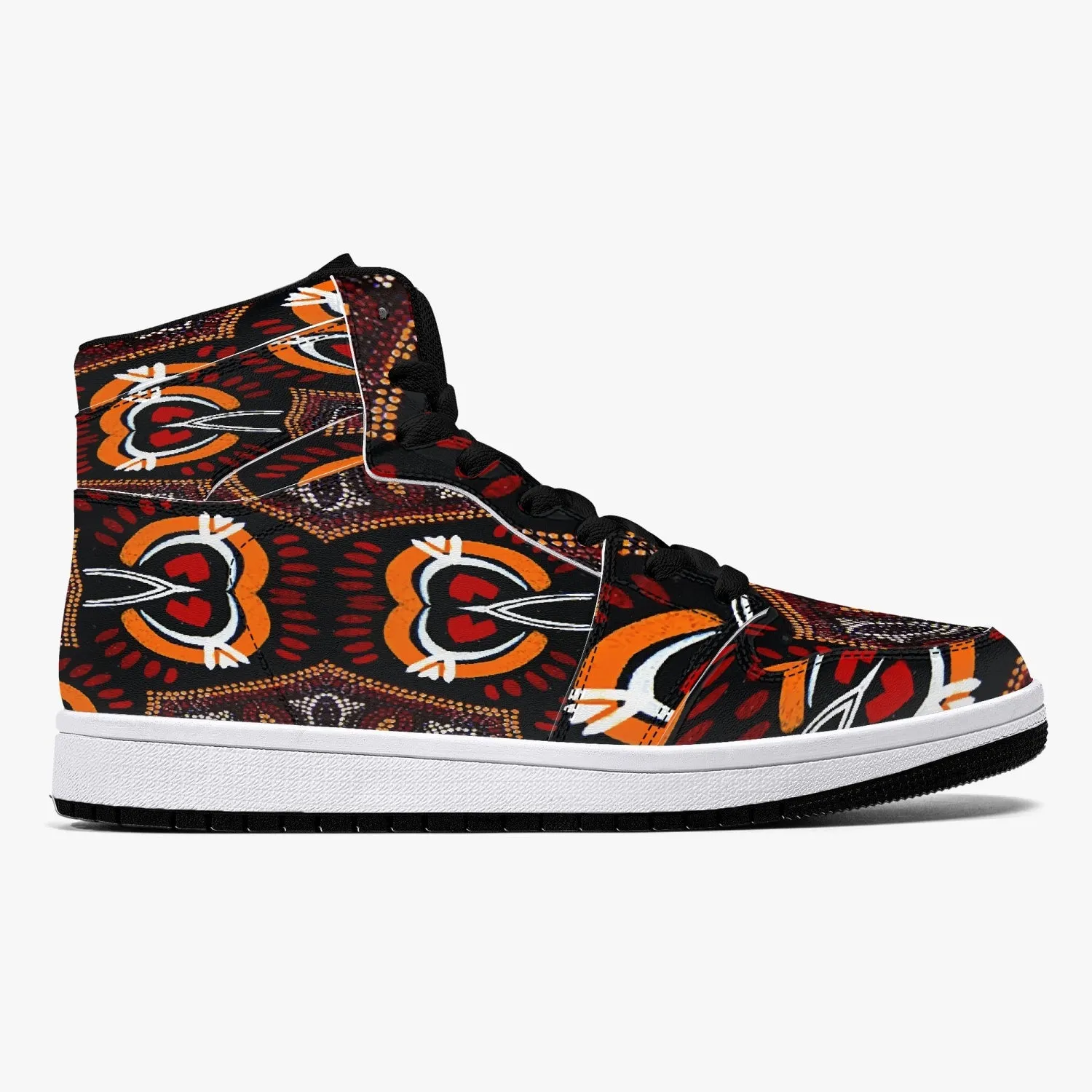 209. High-Top Leather Sneakers - White / Black