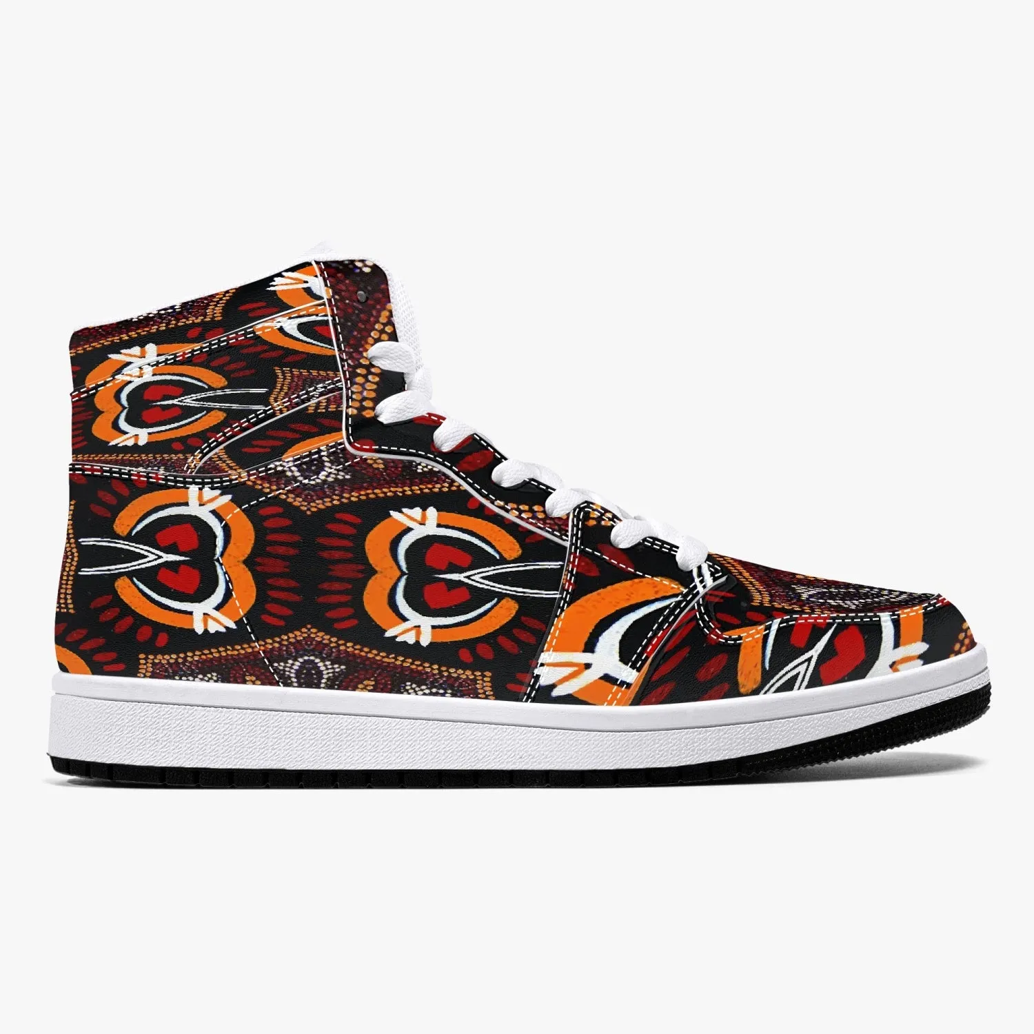 209. High-Top Leather Sneakers - White / Black