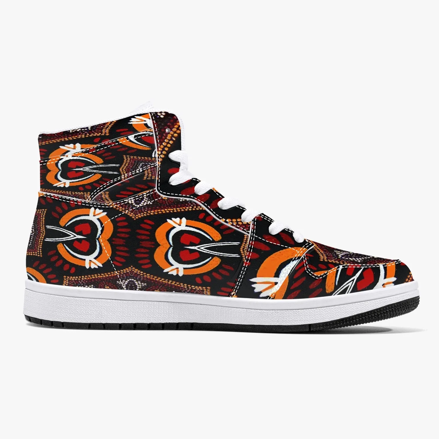 209. High-Top Leather Sneakers - White / Black