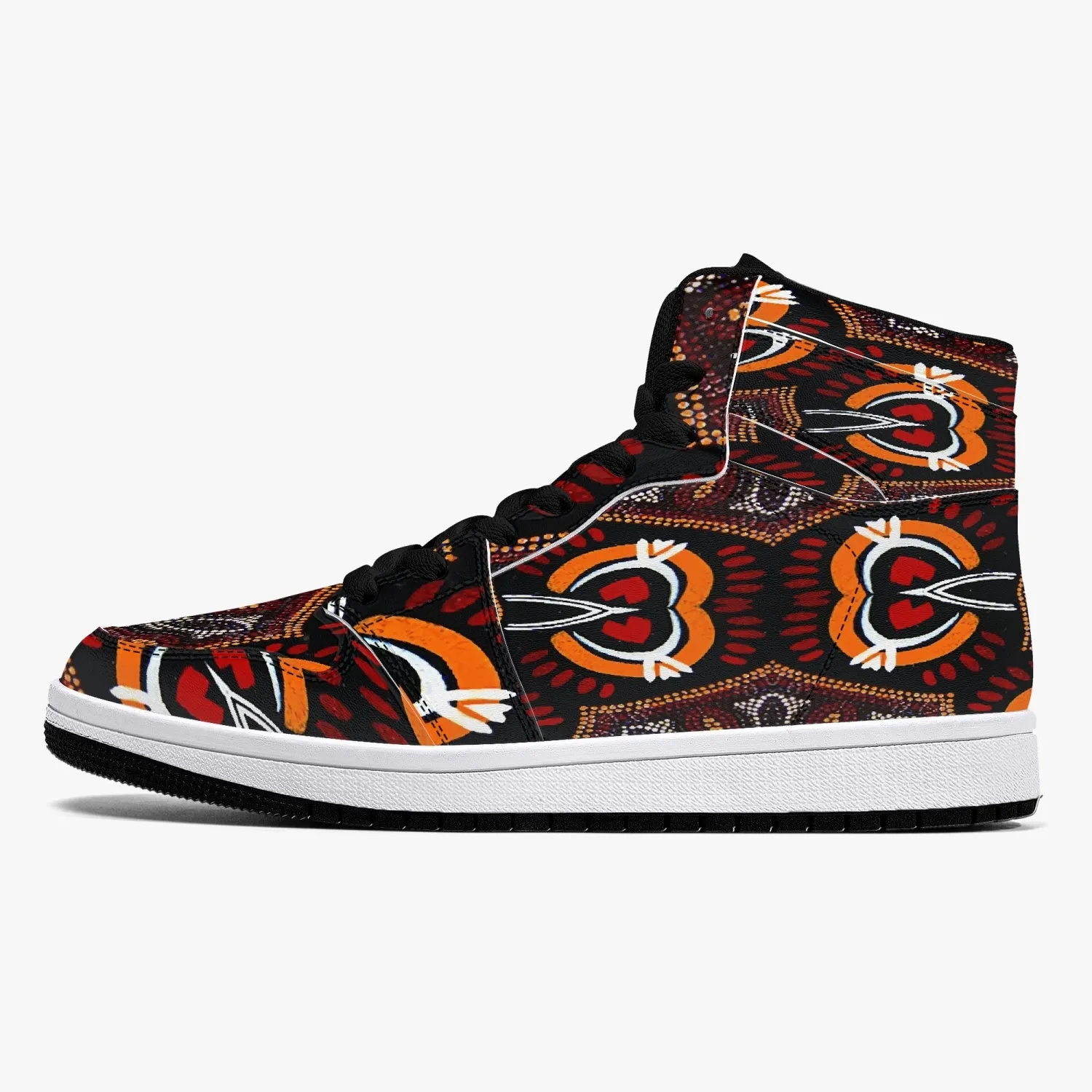 209. High-Top Leather Sneakers - White / Black