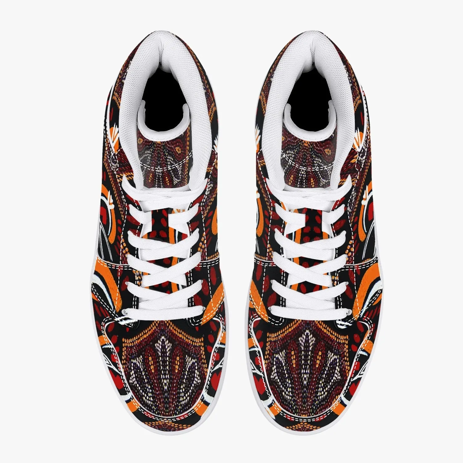 209. High-Top Leather Sneakers - White / Black