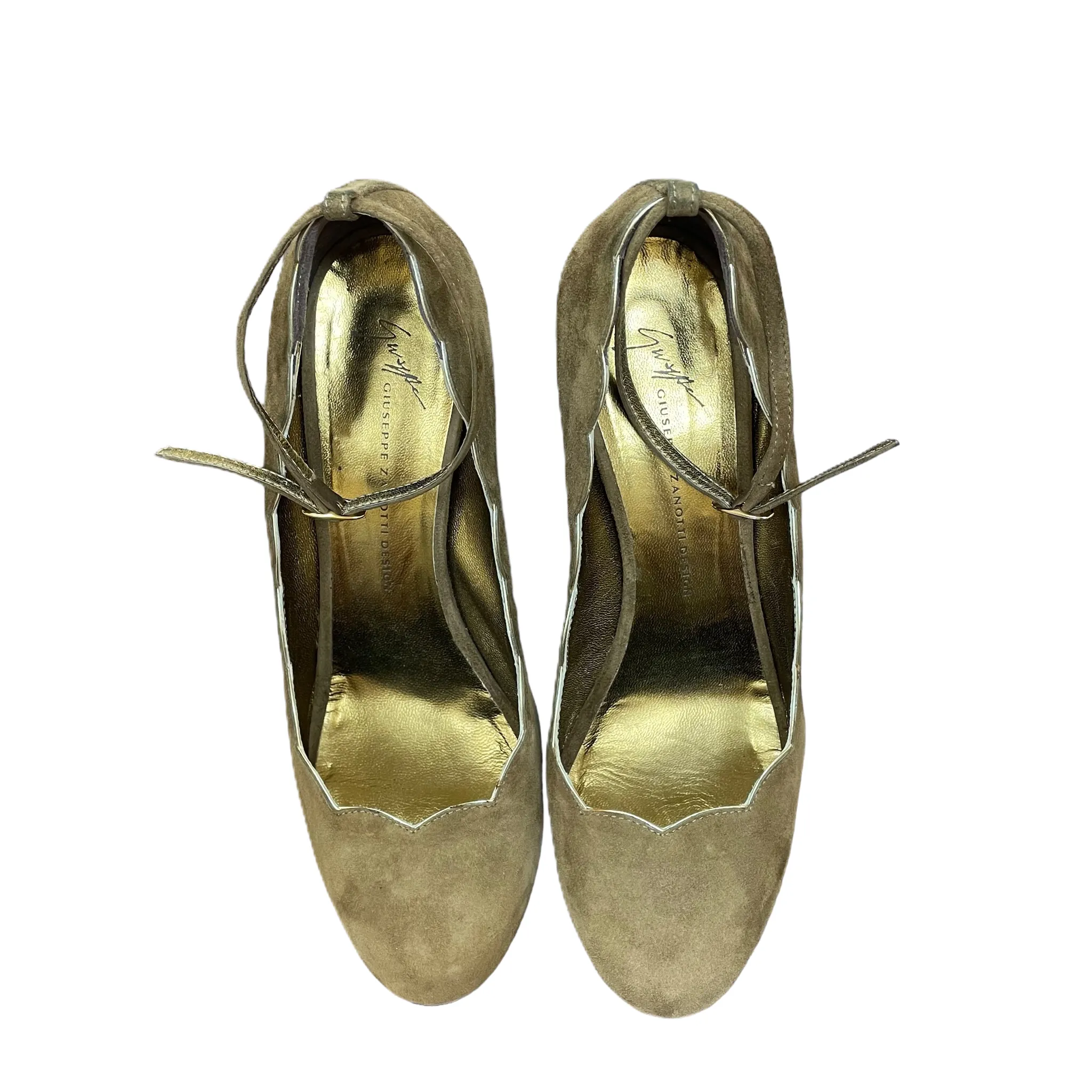 Brown Shoes Heels Wedge By Giuseppe Zanotti, Size: 9