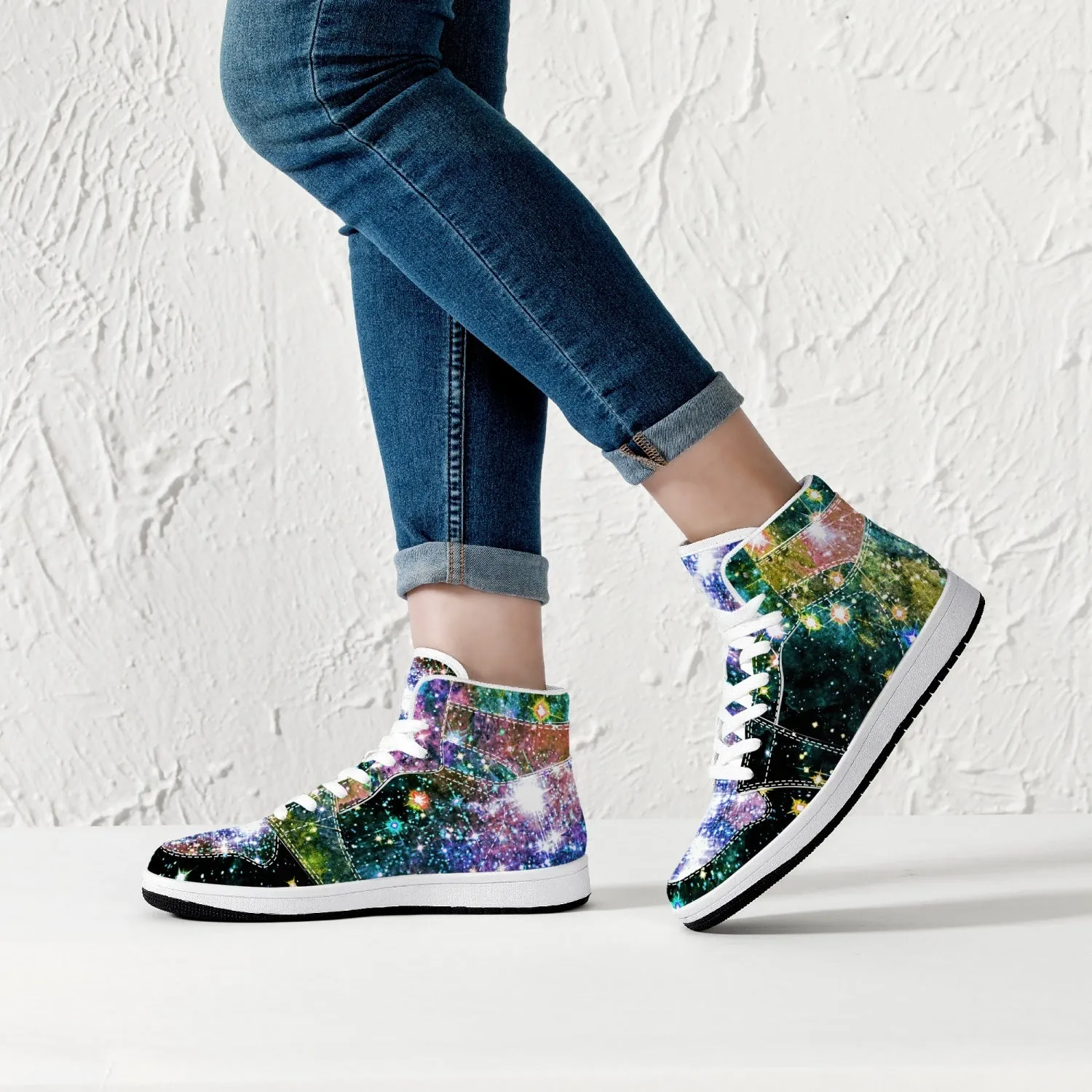 Ekhi Psychedelic Split-Style High-Top Sneakers
