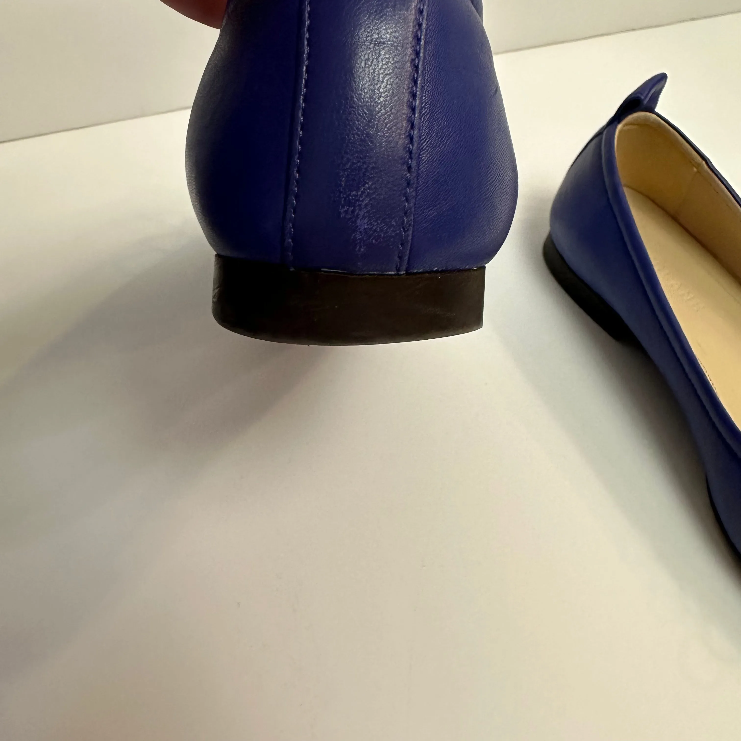 Everlane Day Ballet Flats Leather Bow Cobalt Royal Blue 6
