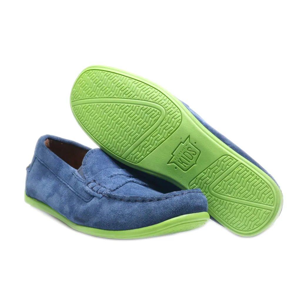 Florsheim Slip Ons Suede Blue Colour For Women