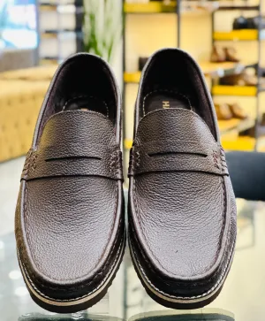 LEATHER BROWN CHUNKY LOAFERS