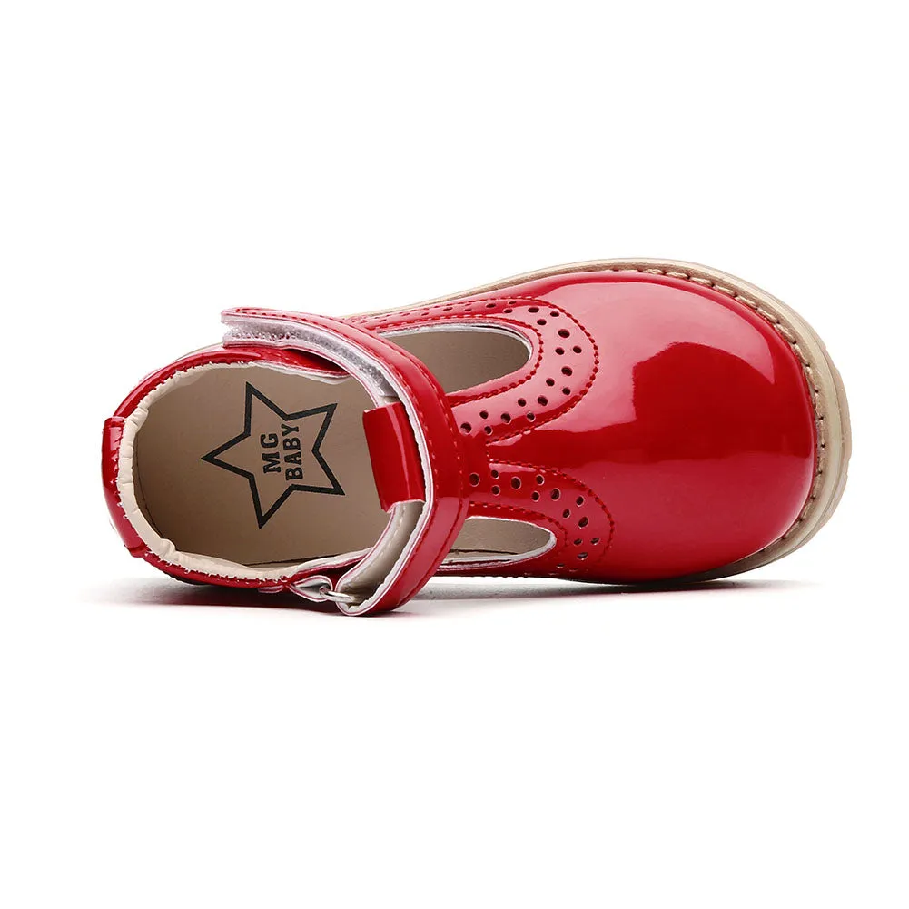 Little Girls School Flat T-Strap Walking Booties Dress Uniform Oxford Shoes