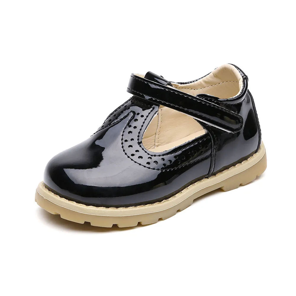 Little Girls School Flat T-Strap Walking Booties Dress Uniform Oxford Shoes
