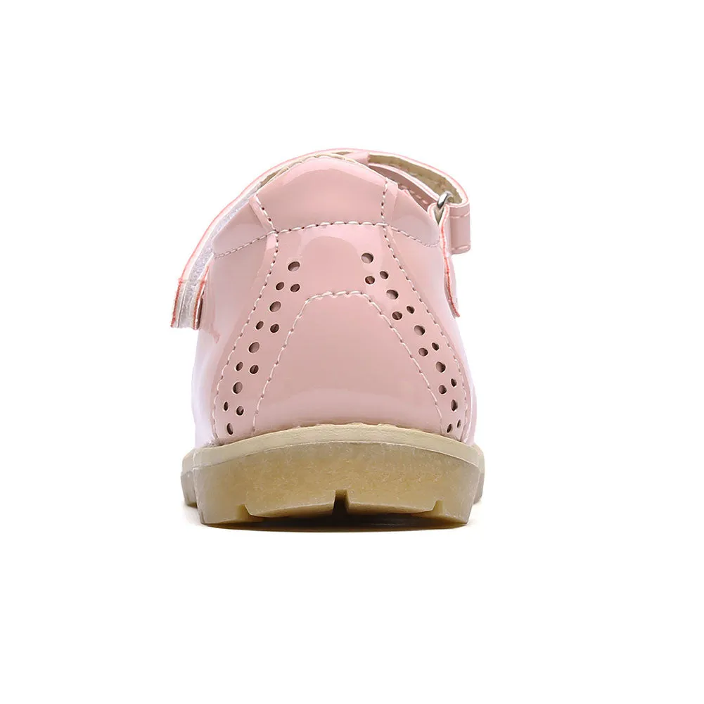 Little Girls School Flat T-Strap Walking Booties Dress Uniform Oxford Shoes