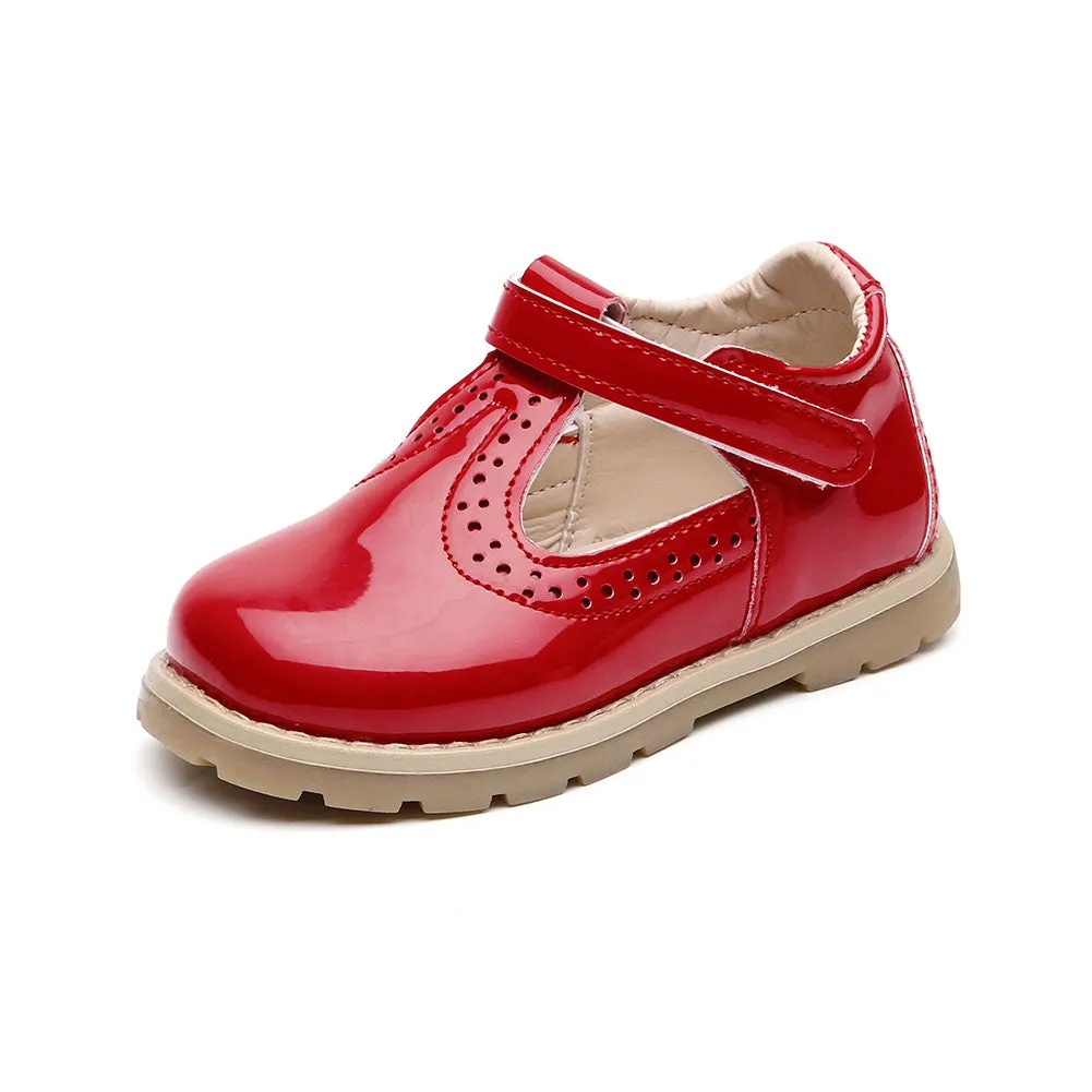 Little Girls School Flat T-Strap Walking Booties Dress Uniform Oxford Shoes