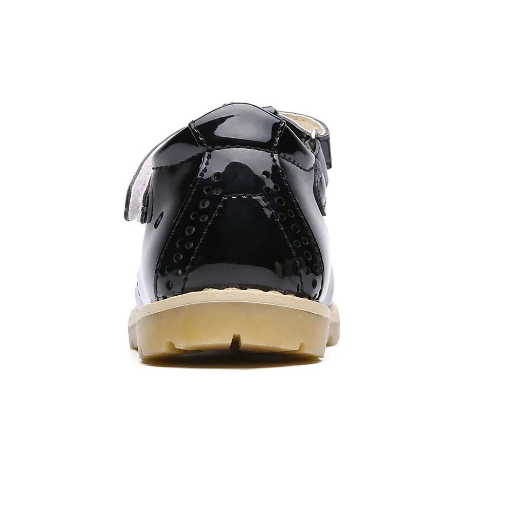 Little Girls School Flat T-Strap Walking Booties Dress Uniform Oxford Shoes