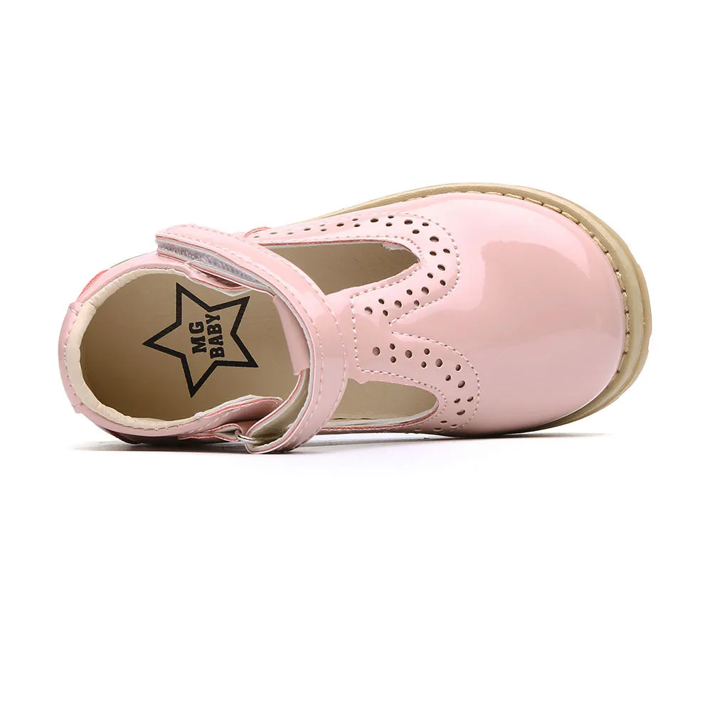 Little Girls School Flat T-Strap Walking Booties Dress Uniform Oxford Shoes