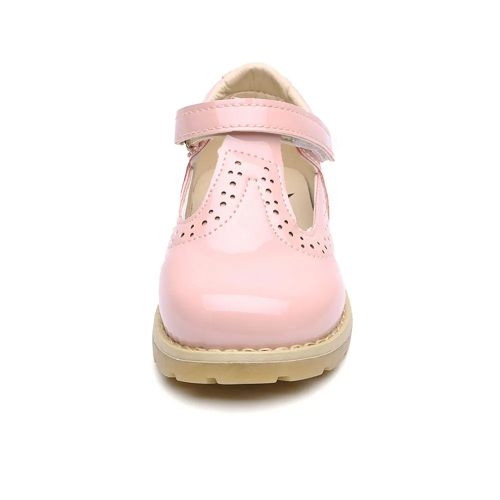Little Girls School Flat T-Strap Walking Booties Dress Uniform Oxford Shoes