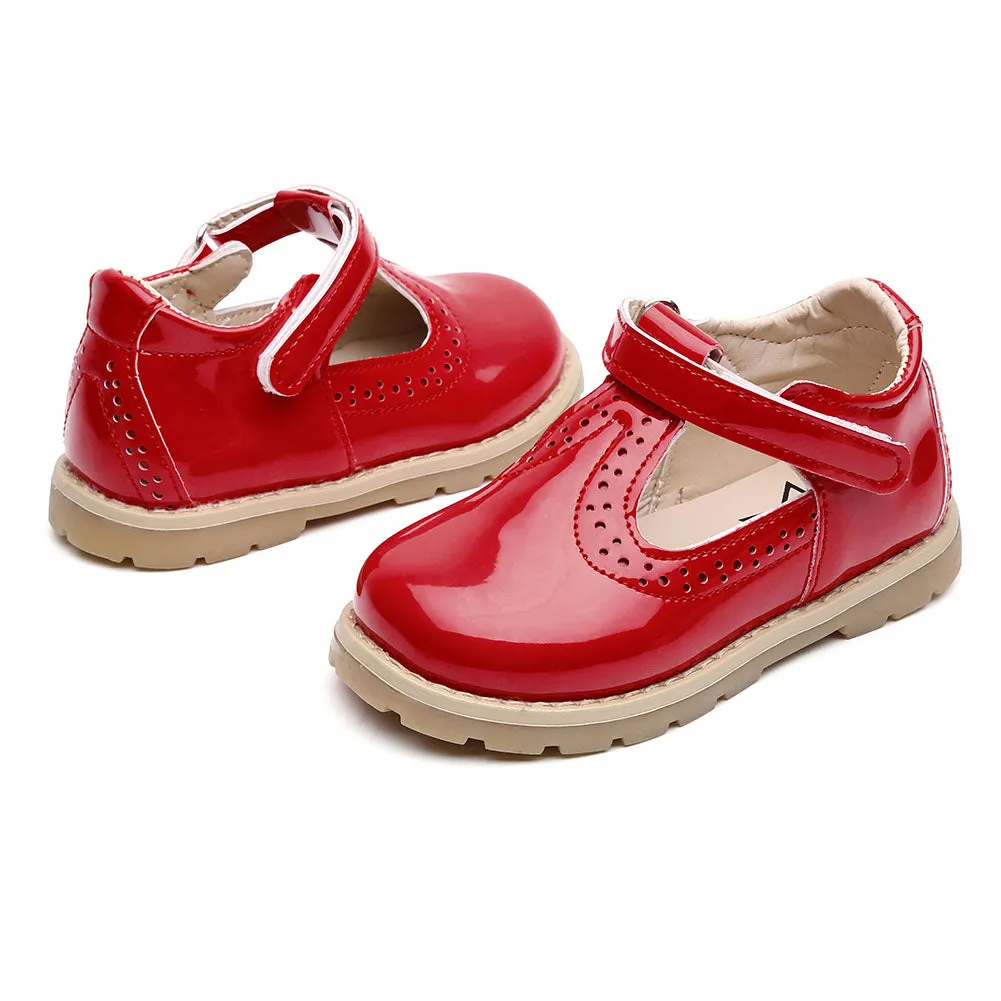 Little Girls School Flat T-Strap Walking Booties Dress Uniform Oxford Shoes