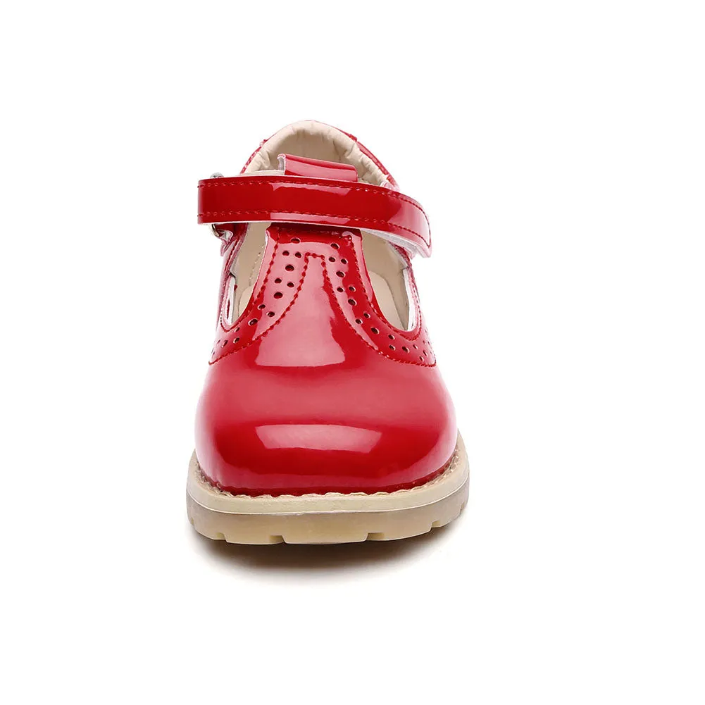Little Girls School Flat T-Strap Walking Booties Dress Uniform Oxford Shoes