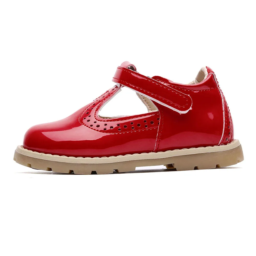 Little Girls School Flat T-Strap Walking Booties Dress Uniform Oxford Shoes