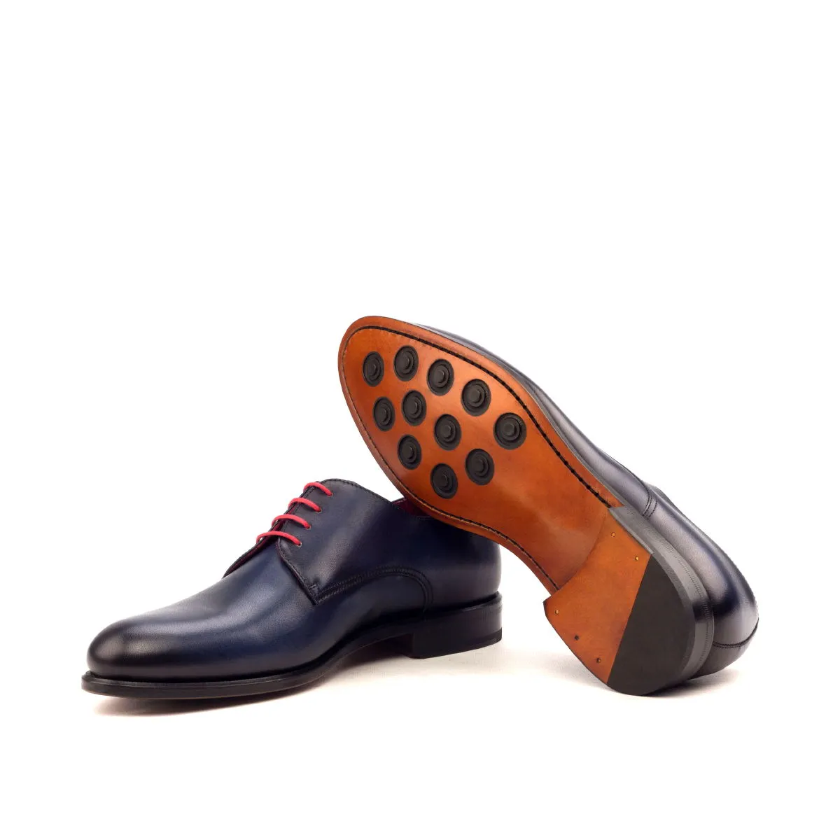 Men's Derby Leather Shoes Wide Plus Size Blue 2583