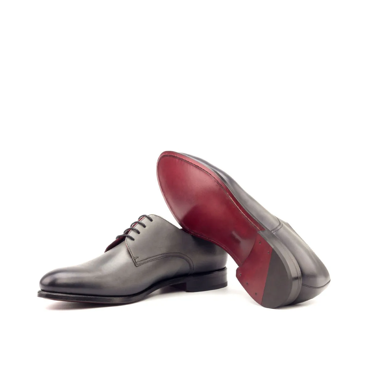 Men's Derby Leather Shoes Wide Plus Size Grey 2683