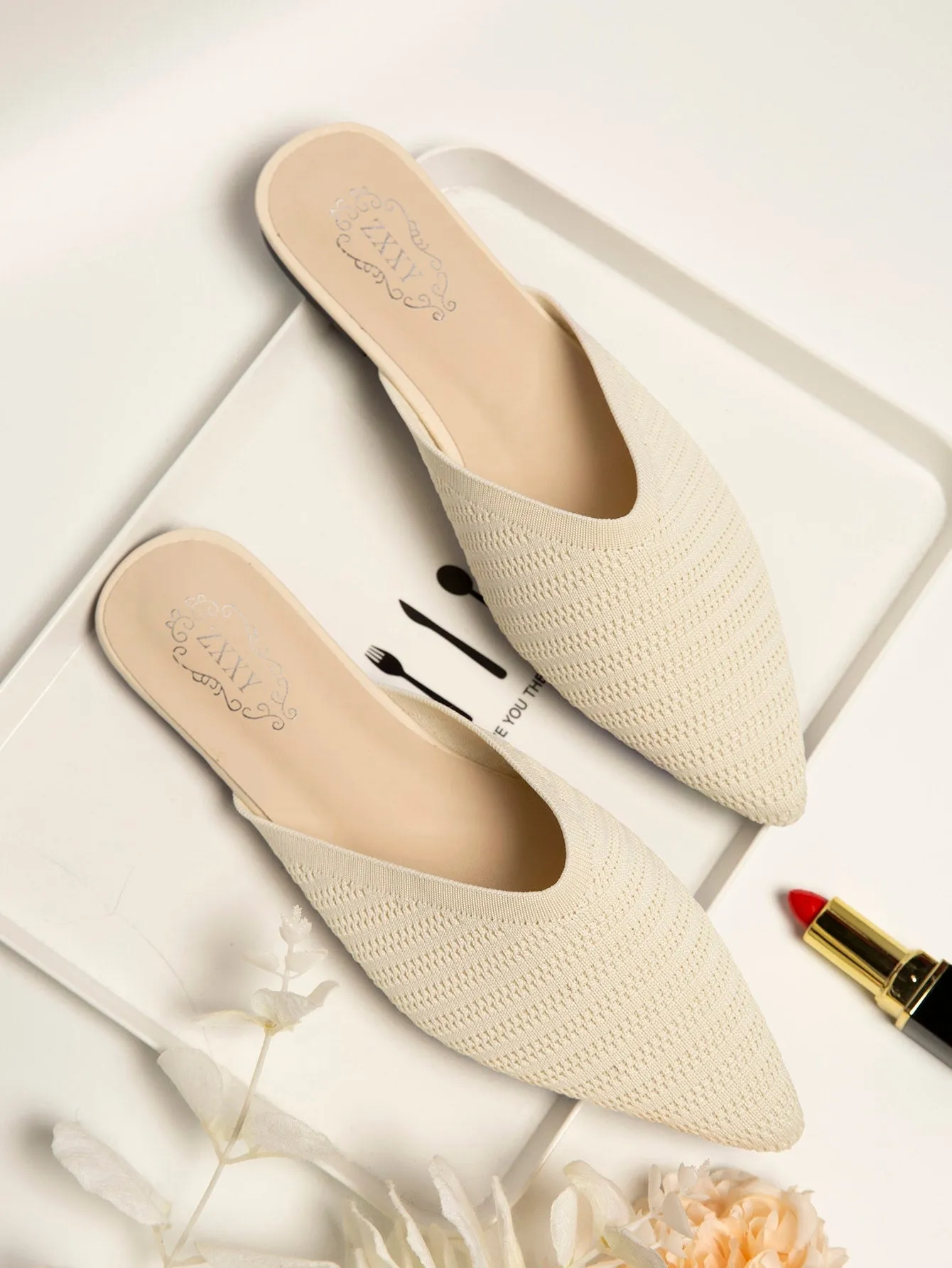 Minimalist Knit Flat Mules