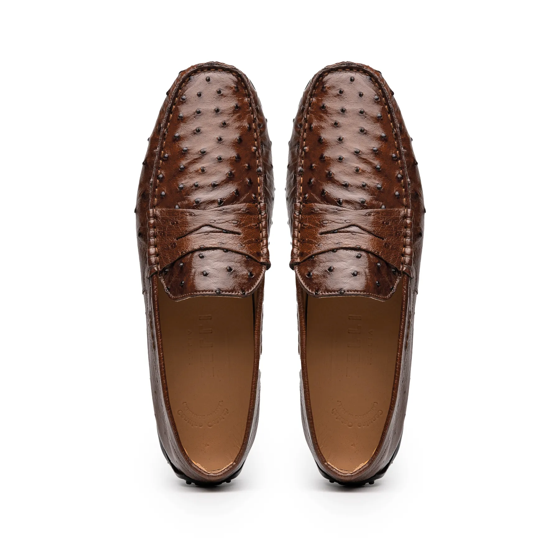 Monza Ostrich Quill Driver in Brown by Zelli Italia