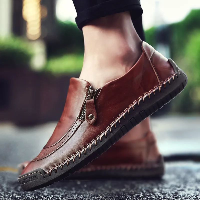 RYDER GENUINE LEATHER SLIP-ONS