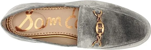 Sam Edelman Loraine Prime Smokey Blue Leather Chain Detail Vamp Loafers Wide