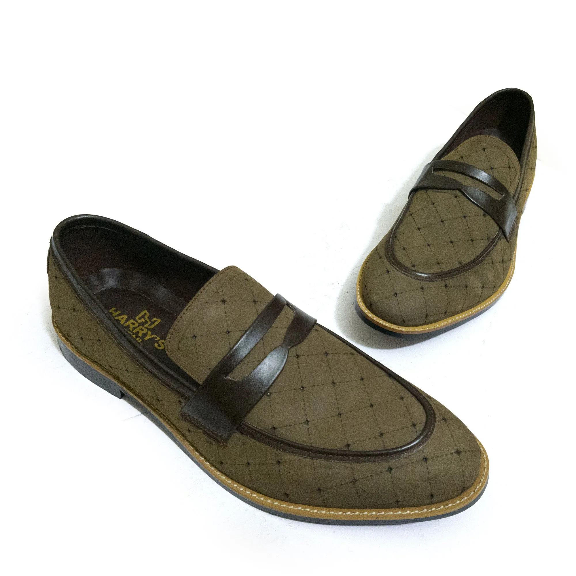 TEXTURED SUEDE SLIP-ONS