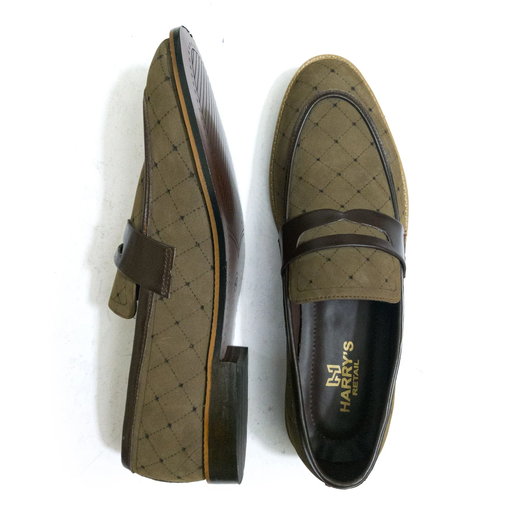 TEXTURED SUEDE SLIP-ONS