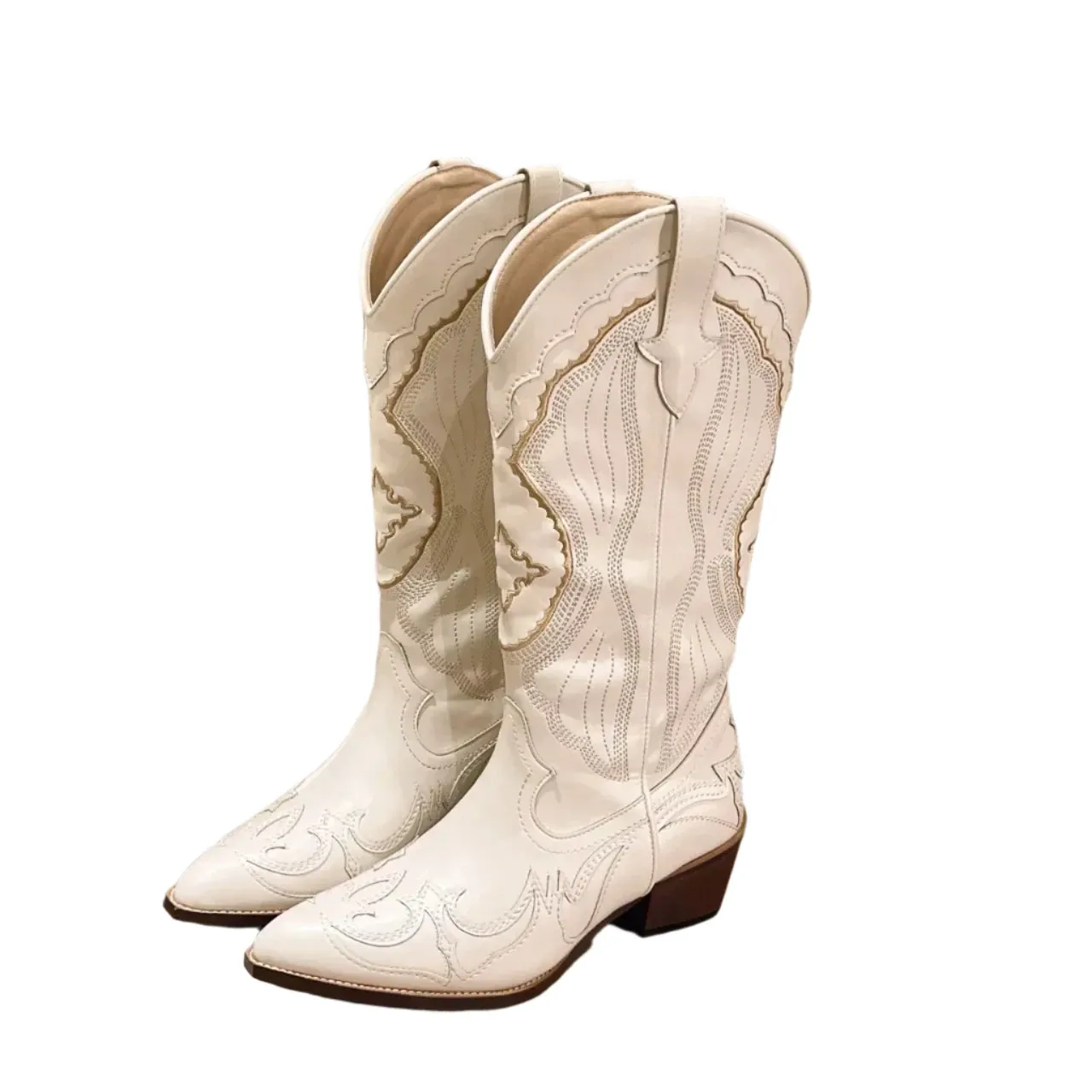 Women's Embroidered Western Cowboy Boots, Pointed Toe
