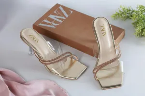 ZARA FANCY HEELS - GOLDEN